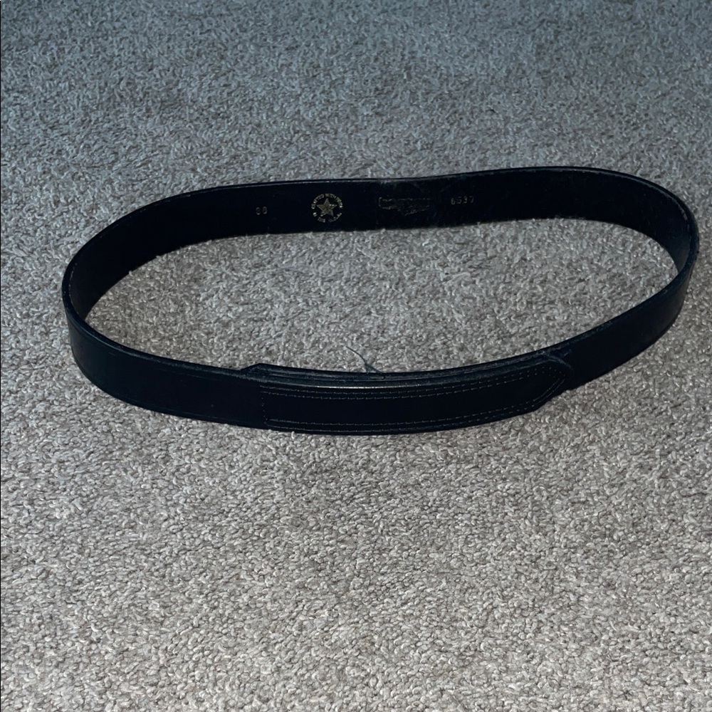 Velcro Classic Black Leather Belt